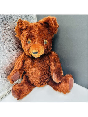 Vintage 1940’s Crossley Ginger Mohair Teddy Bear 15” Jointed See Photos